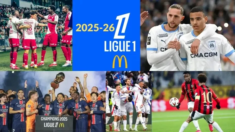 Bảng Xếp Hạng Ligue 1 - PSG dẫn đầu mùa 2025/2026